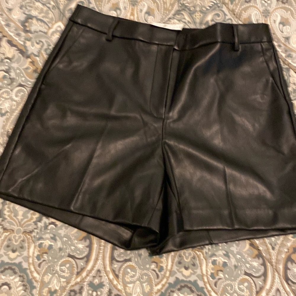 NWT faux leather shorts